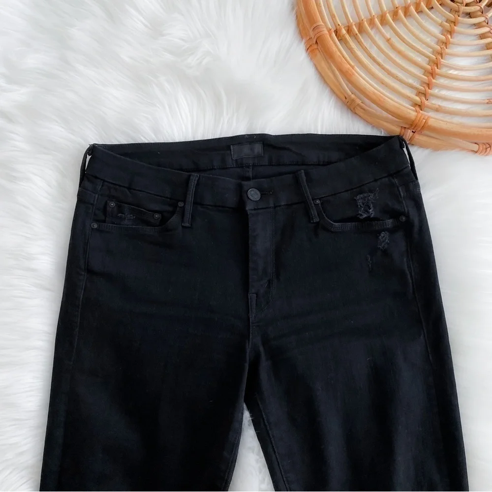 Mother Denim The Looker Ankle Fray Jeans  Guilty As Sin Distressed Ripped 29 - Picture 9 of 16